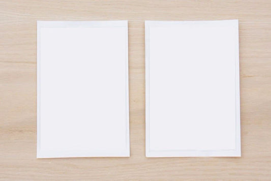 2 clear adhesive pockets