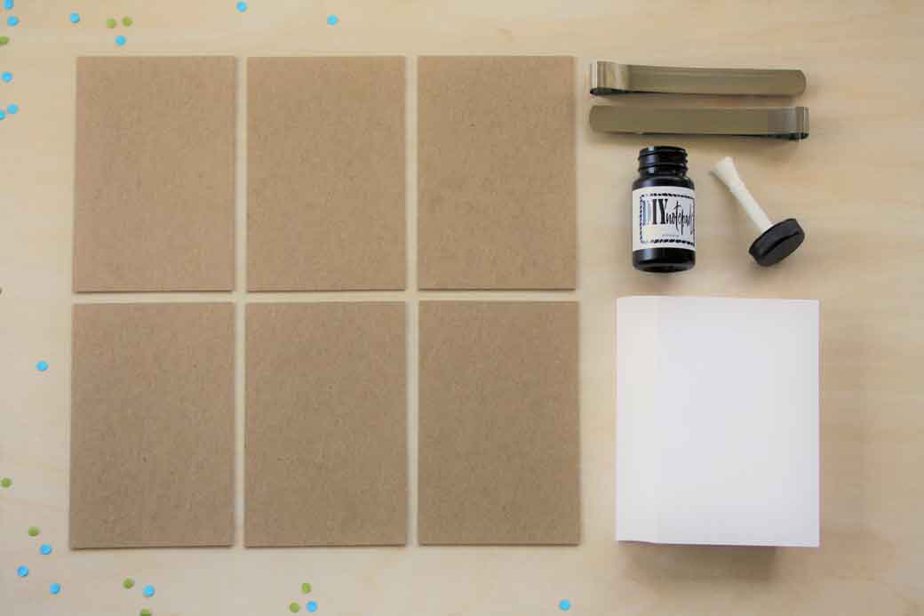 diy notepads kit 150 sheets of 4 x 6 in  printable paper, 6 backs, 2 clamps and 1 bottle of padding with brush lid