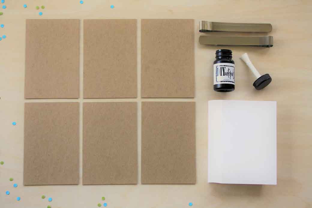 diy notepads kit 150 sheets of 4 x 6 in  printable paper, 6 backs, 2 clamps and 1 bottle of padding with brush lid 