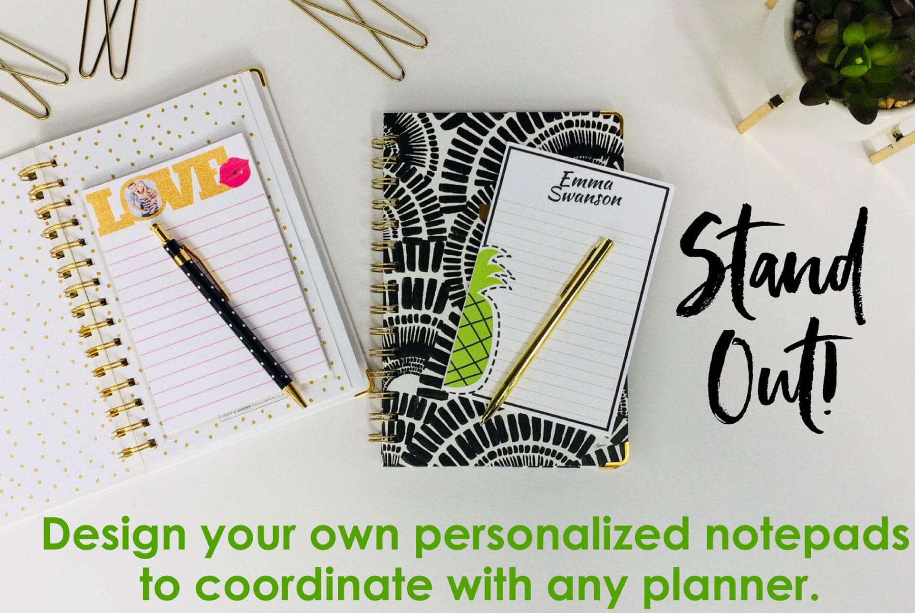 planner adhesive pocket to hold your customized notepad